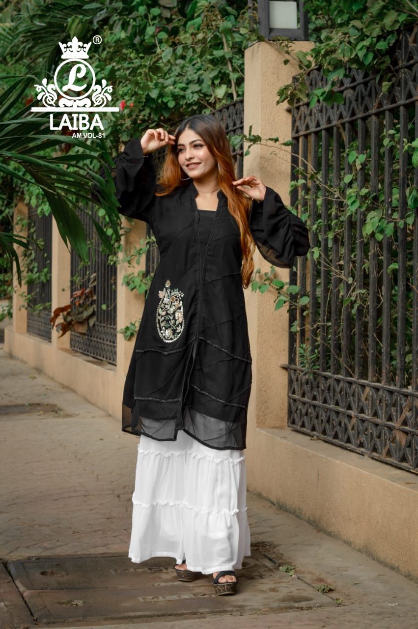 Laiba Am 81 Extra Ordinary Festive Wear Fancy Designer Georgette Top With Bottom Collection
